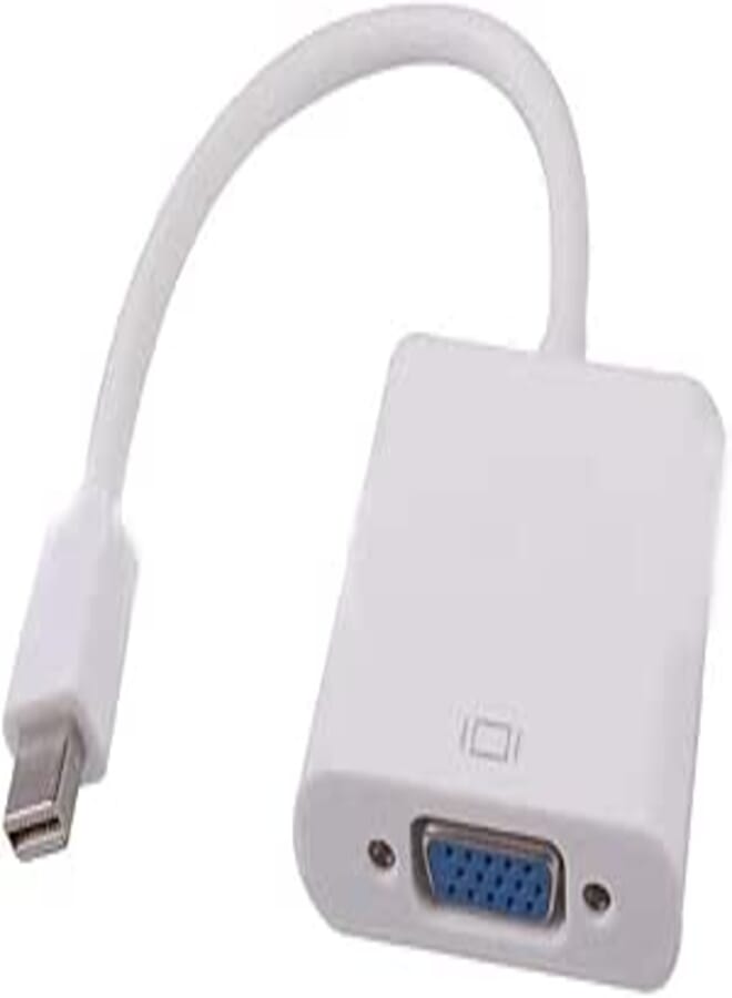 Tobo Thunderbolt Mini DP to VGA Cable Adapter Male to Female Converter 1080P Display Port for HDTV Monitor Mac Book Air Pro Projector.(whait)